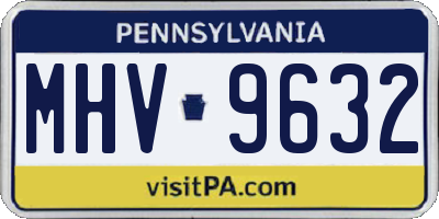PA license plate MHV9632