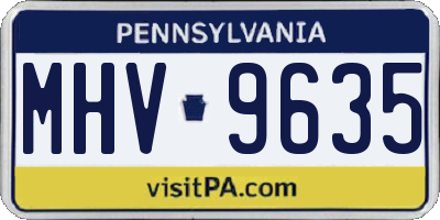 PA license plate MHV9635