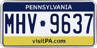 PA license plate MHV9637