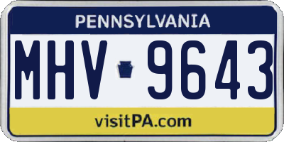 PA license plate MHV9643