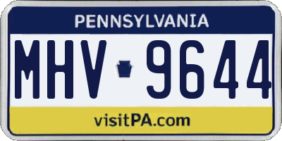 PA license plate MHV9644