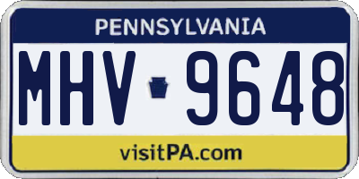 PA license plate MHV9648