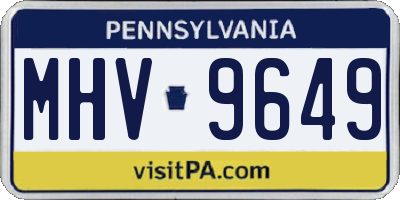 PA license plate MHV9649