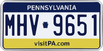 PA license plate MHV9651