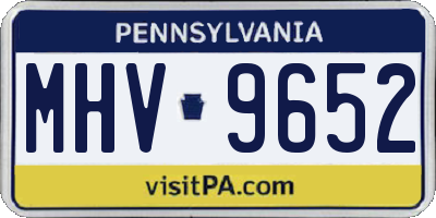 PA license plate MHV9652