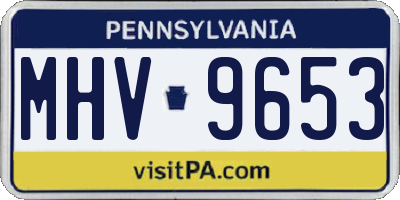 PA license plate MHV9653