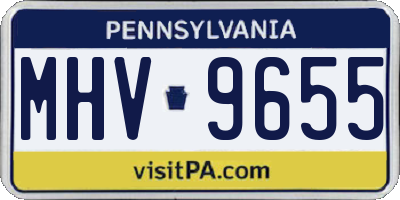 PA license plate MHV9655