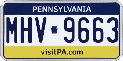 PA license plate MHV9663