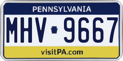 PA license plate MHV9667