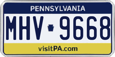 PA license plate MHV9668
