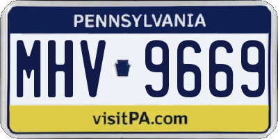 PA license plate MHV9669