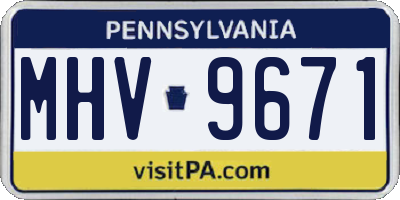 PA license plate MHV9671