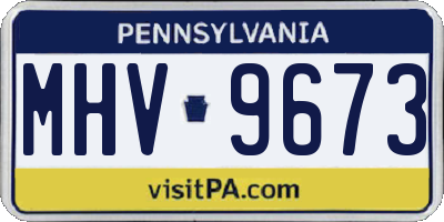 PA license plate MHV9673