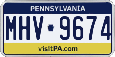 PA license plate MHV9674