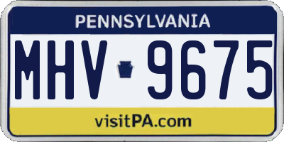 PA license plate MHV9675