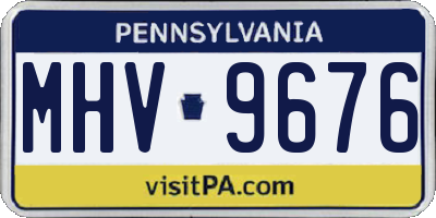 PA license plate MHV9676