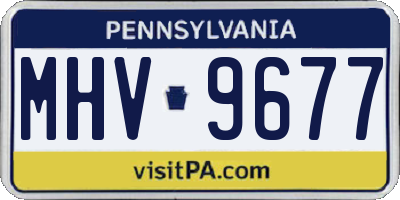PA license plate MHV9677