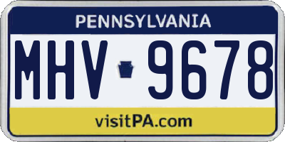 PA license plate MHV9678