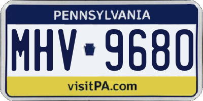 PA license plate MHV9680