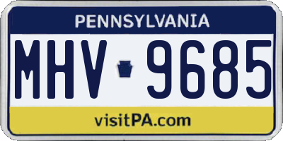 PA license plate MHV9685