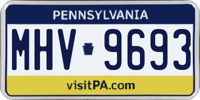PA license plate MHV9693