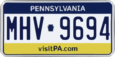PA license plate MHV9694