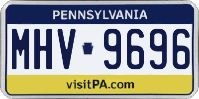 PA license plate MHV9696