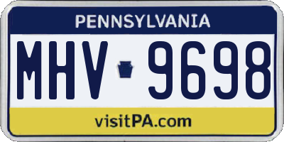 PA license plate MHV9698