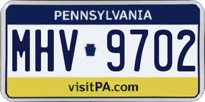 PA license plate MHV9702