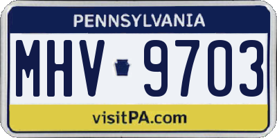PA license plate MHV9703