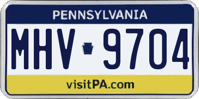 PA license plate MHV9704