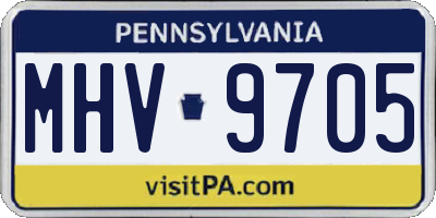 PA license plate MHV9705