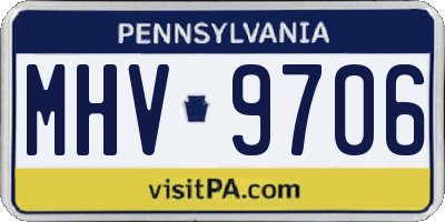 PA license plate MHV9706
