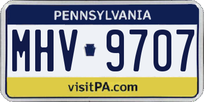 PA license plate MHV9707