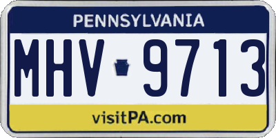 PA license plate MHV9713