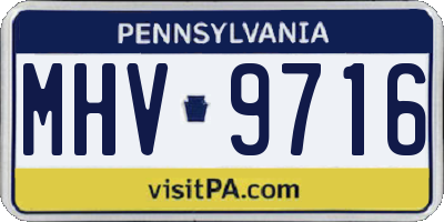 PA license plate MHV9716
