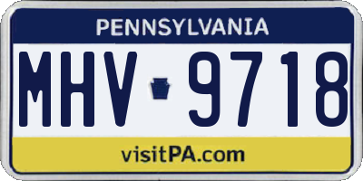PA license plate MHV9718
