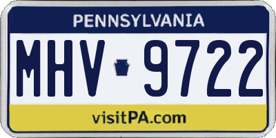 PA license plate MHV9722