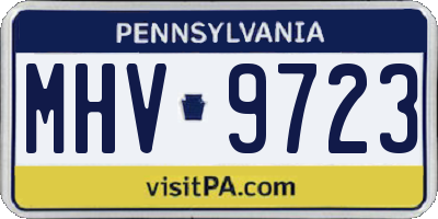 PA license plate MHV9723