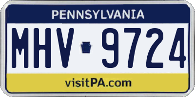 PA license plate MHV9724