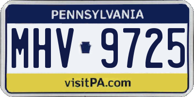PA license plate MHV9725