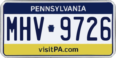 PA license plate MHV9726