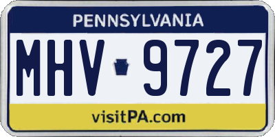 PA license plate MHV9727