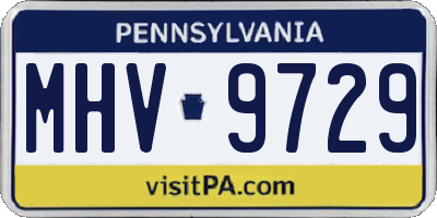 PA license plate MHV9729