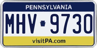 PA license plate MHV9730