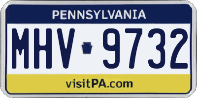 PA license plate MHV9732
