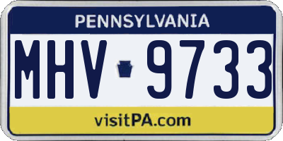 PA license plate MHV9733