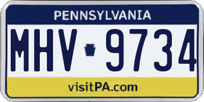 PA license plate MHV9734