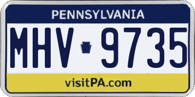 PA license plate MHV9735