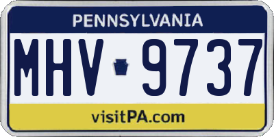 PA license plate MHV9737